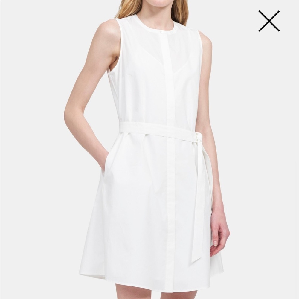 Theory cotton shirt dress, white size 0